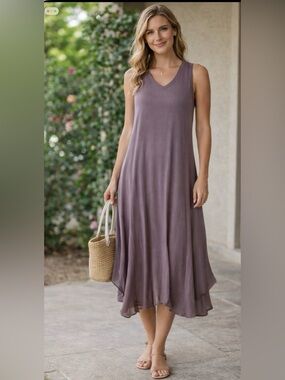 LOGO by Lori Goldstein Women's Maxi Dress - Purple